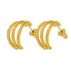 Qiong Yao European Style 18K Gold Triple C-Shaped Stud Earrings