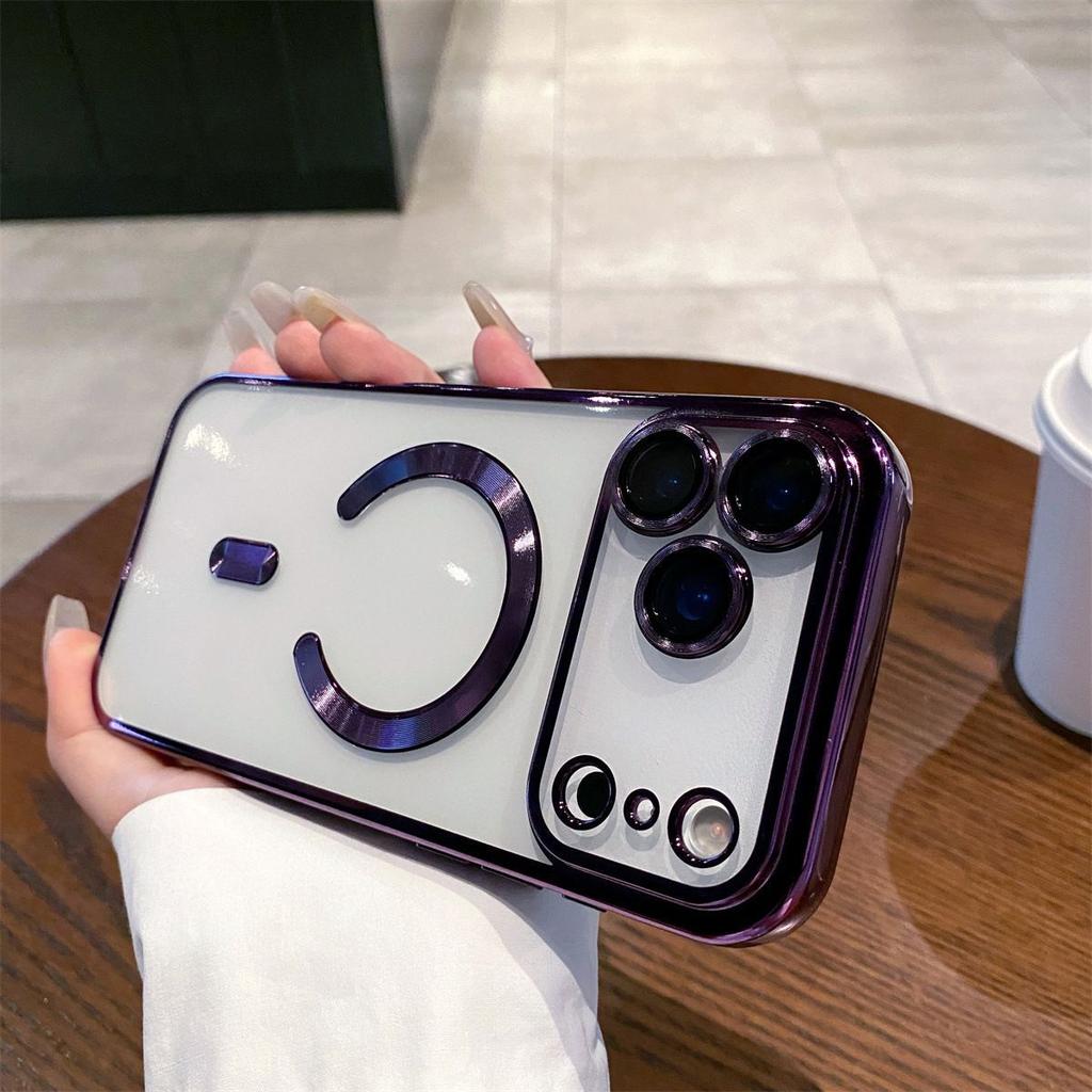 Comes with Lens Film for IPhone 17 Promax Phone Case, Electroplated Magnetic Suction for Apple 16 All Inclusive Soft Cover