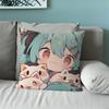 Klassischer Spielkissenbezug Sofa Wohnzimmer Schlafzimmer Kopfteil Rückenlehne Kissen Quadratisches Kissen H-Hatsune Mädchen M-Miku Nickerchenzeit