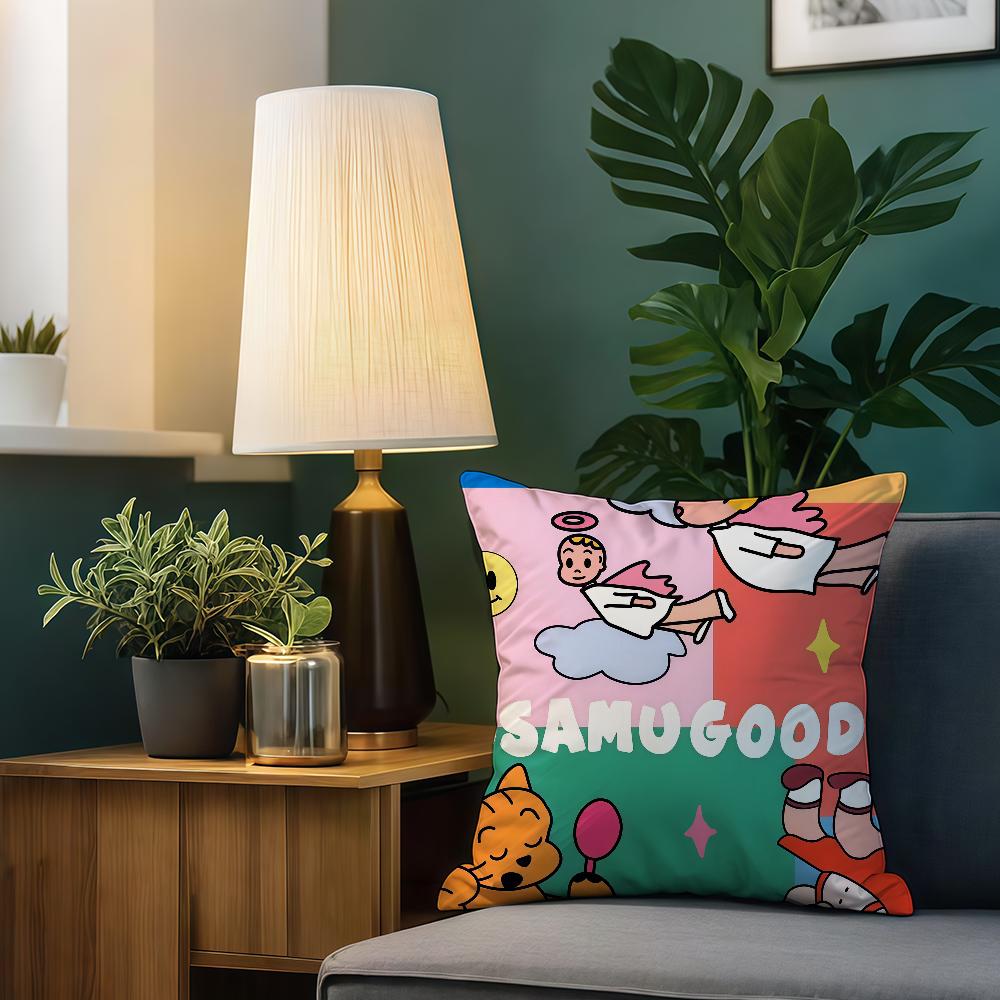 Harada Osamu Art Cute O-Osamu Goods For Sofa Car Office Cafe Soft And Comfortable Double-Sided Printing Pillow Cover