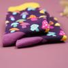 1 Pair Women Colorful Small Mushroom Print Mid-Calf Socks Fashionable Comfortable Suit In All Seasons