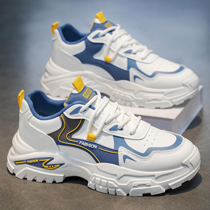 Men Thick Sole Non Slip Running Sneakers, Student Daily Athletic Sports Shoes