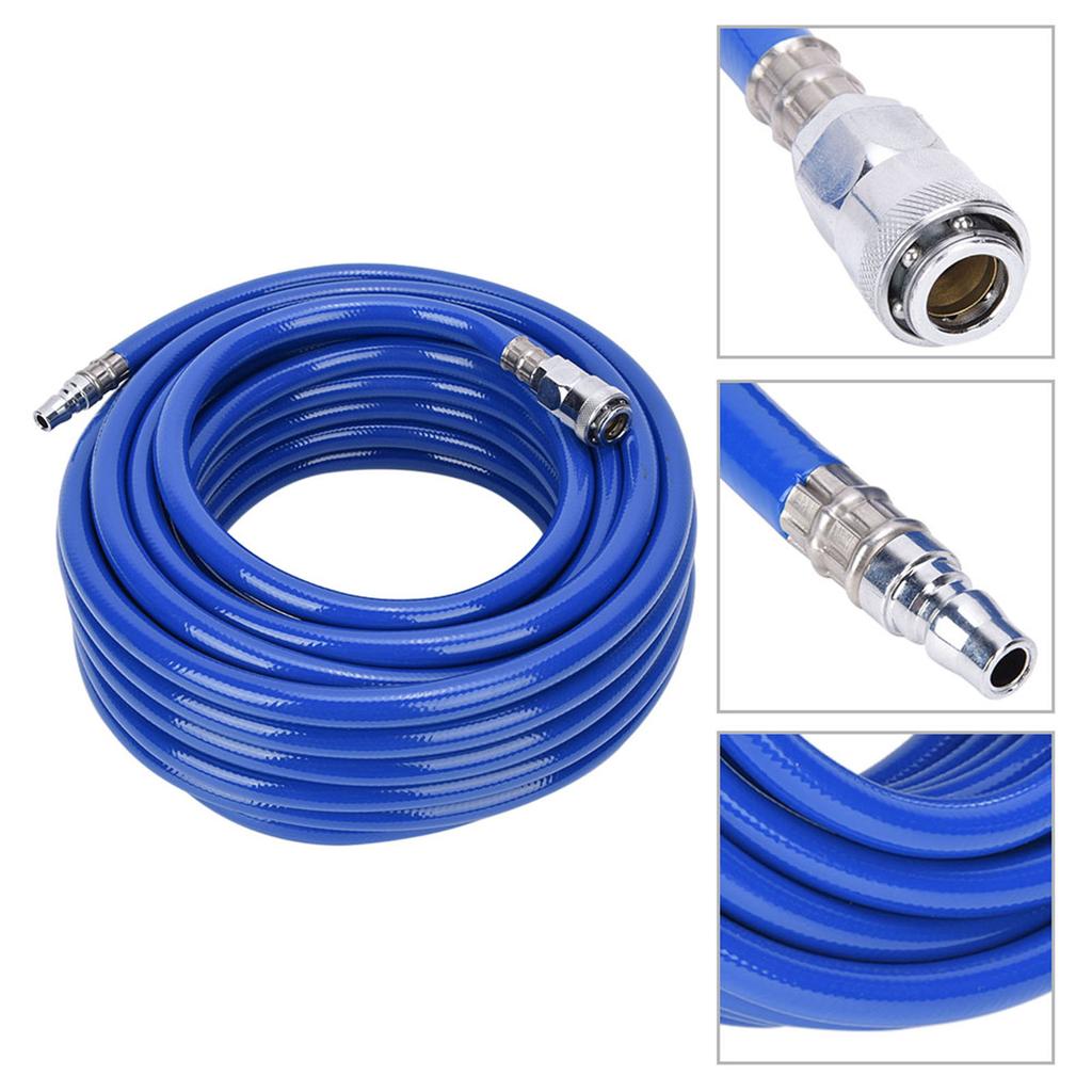 15M Blue Flexible Pneumatic PVC Hose with Quick Connector for Air Compressor