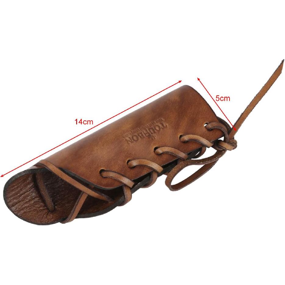 TOURBON Leather Axe Handle Protection Covers - Dark Brown