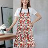 Flower Print Kitchen Apron Anti-fouling Waterproof Cooking Baking Bibs Breathable Sleeveless Restaurant Uniform for Women