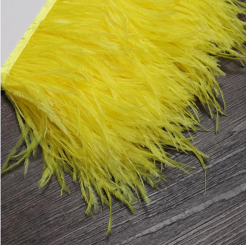 Ostrich Feathers Trim 13-18 CM Plumes on Ribbon Selvage For DIY Wedding Sewing in Dress Decoration Crafts Accessories Wholesale