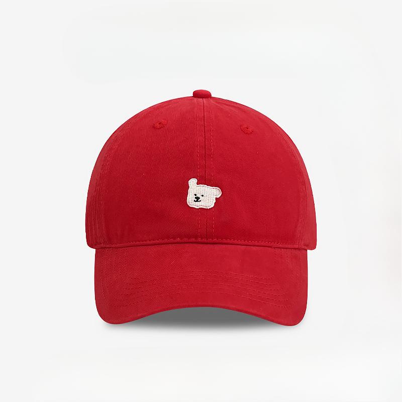 Embroidered Baseball Cap for Women Korean Style Big Head Circumference Showing Face Little Couple's Baseball Cap Wide Brim Versatile