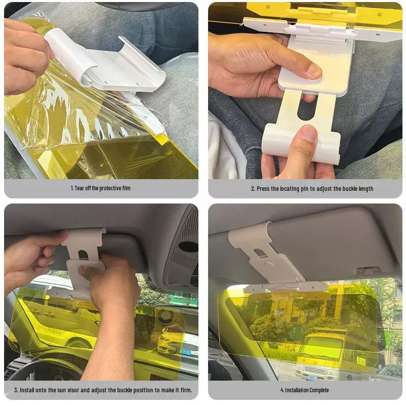 Car Sun Visor Dual-Use Anti-Glare Clip for Day and Night Driving
