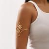 Stylish Flower/Leaf Arm Cuff Bracelet Fashion Metal Arm Chain Open Arm Bracelets Ornament Popular Women Accessories