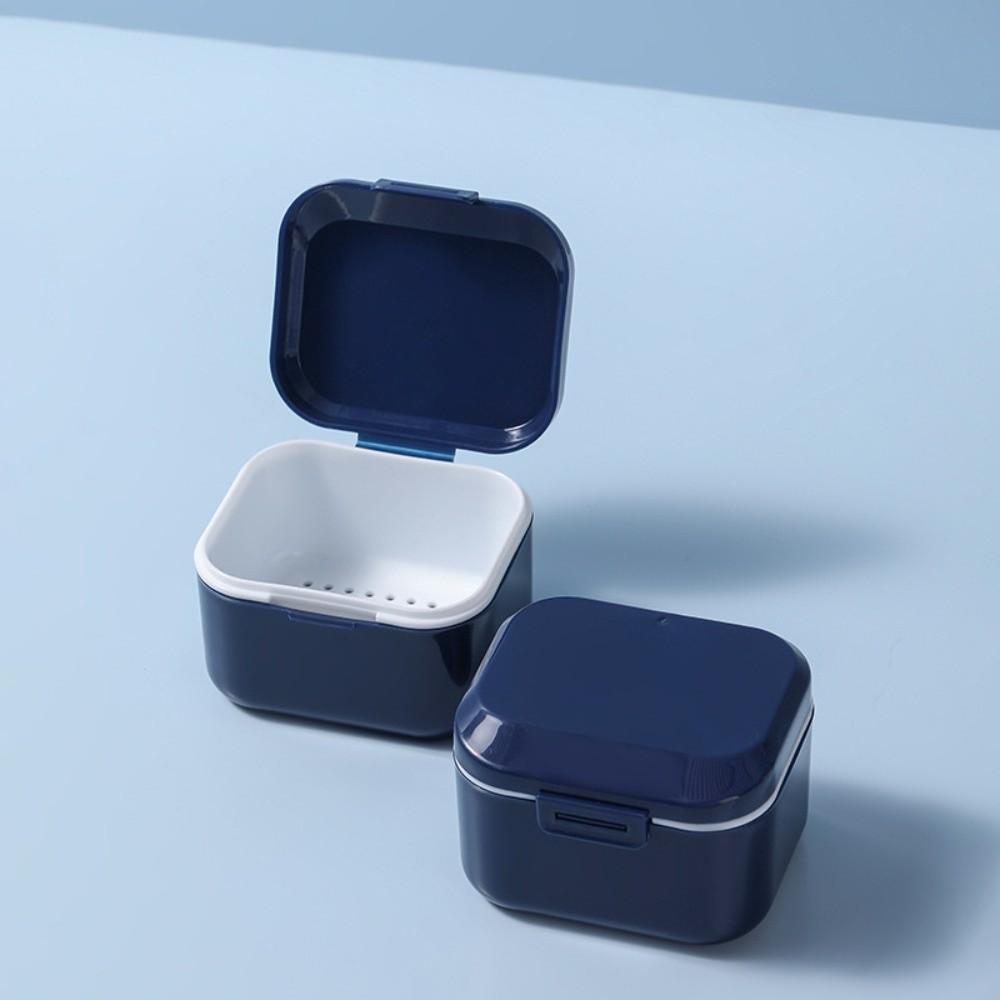 Travel Double Layer Braces Box Draining Mini Orthodontic Retainer Case Portable Denture Storage Box