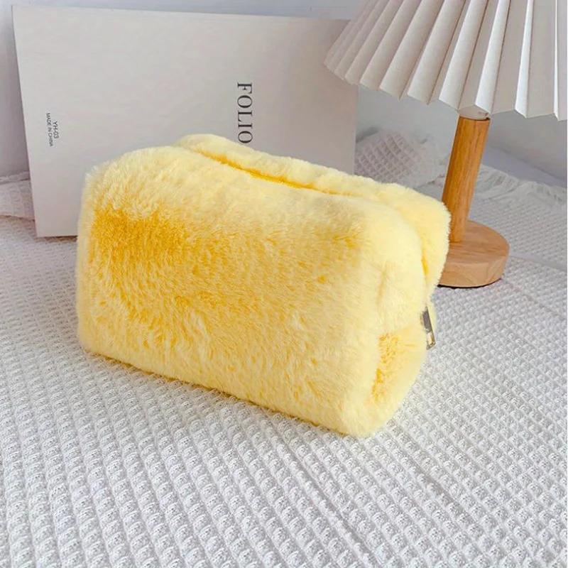Comfortable Winter Plush Cosmetics Storage Bag - Portable Cosmetics Storage Bag Tote Bag, Stationery Pencil Case