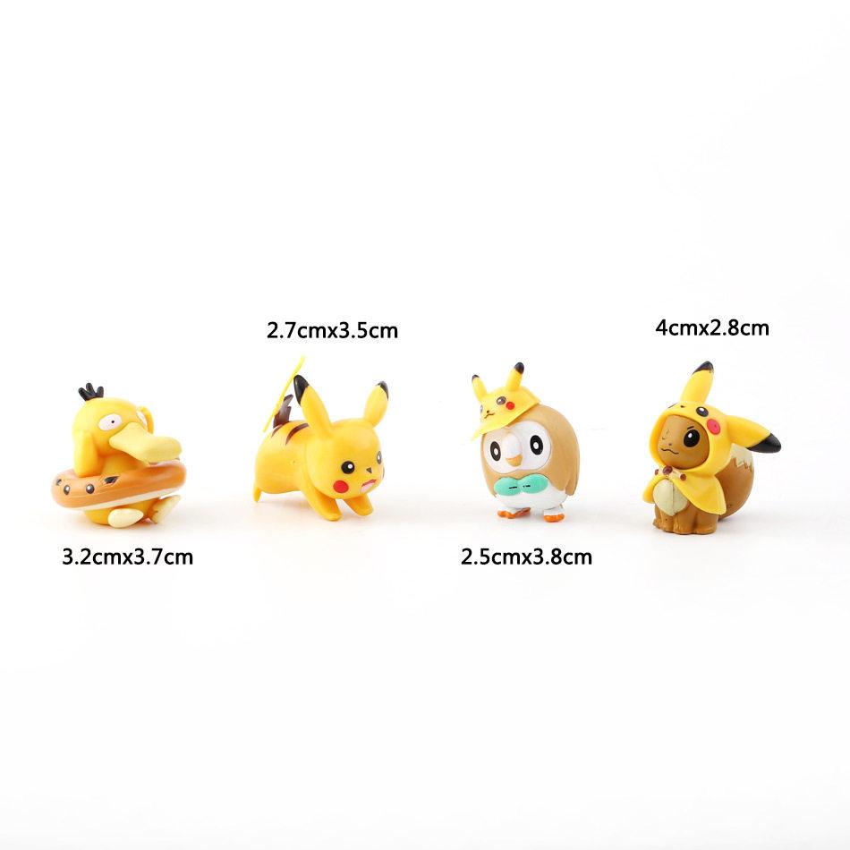 In Stock Anime Figure Pok  Mon Cosplay Animal  Car Cake Decoration Cute Mini Action Figure Toy Birthday Surprise Gift