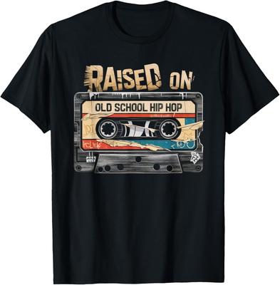 Aufgewachsen auf Old School Hip Hop T-Shirt Kassette Graffiti Rap T-Shirt