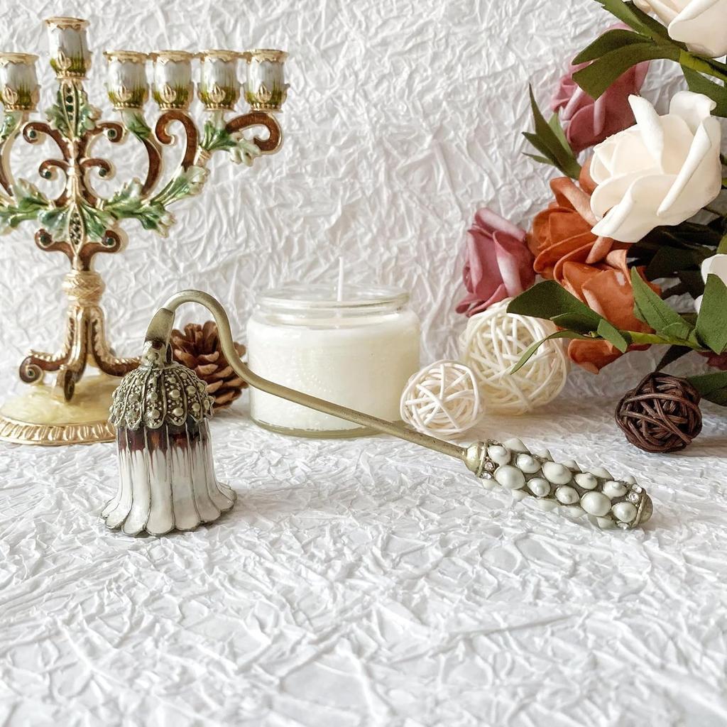Candle Candle for Buddhist Altars and Home Lily of the Valley Flower Retro Flower Bell Antique Long 3 Designs to Choose From Snuffer, Bell-Shaped