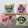 Kawaii P-Powerpuff Anime G-Girls Pillow Cover Sofa Cushion Cover Home Room Decoration Children Gift