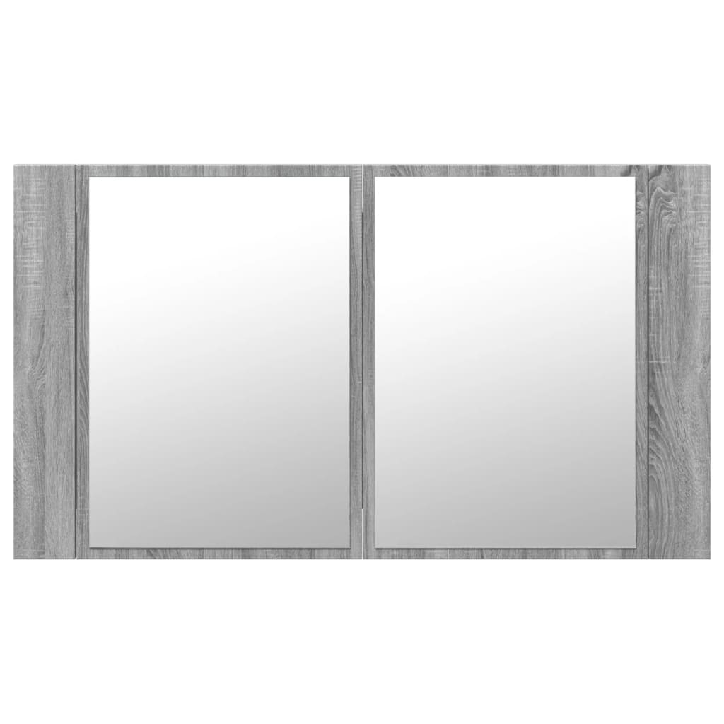 LED Mirror Cabinet Grey Sonoma 80x12x45 Cm Acrylic