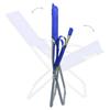 Folding Beach Chairs 2 pcs Blue Fabric