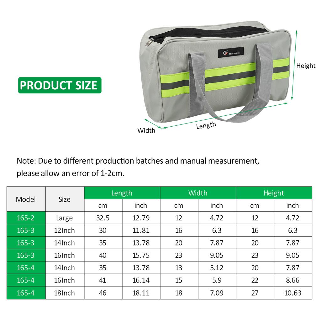 PENGGONG 165-4 18Inch Wear-resistant Maintenance Tool Emergency Storage Bag Multifunctional