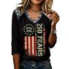 Womens Casual V Neck Top 250 Years 1776 2026 Printed Loose Fit Shirt Half Sleeve Patriotic Graphic Tee Comfortable Pullover