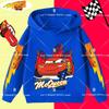 Felpa con cappuccio per bambini e ragazzi, stampa divertente di Saetta McQueen, autunno e inverno, moda casual, calda, felpa da studente