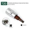 5 Pcs Torx Screwdriver Bits 1/4 Inch Drive Socket Head Tools T15 T20 T25 T30 T40 Socket Wrench Adapter Hand Tools