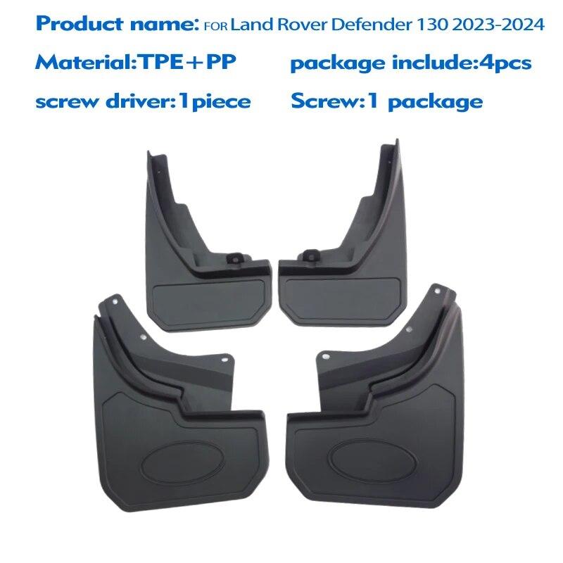 

Для Land Rover Defender 130 2024 брызговик на крыло, брызговики, автомобильные аксессуары, передние и задние, 4 шт. чёрный