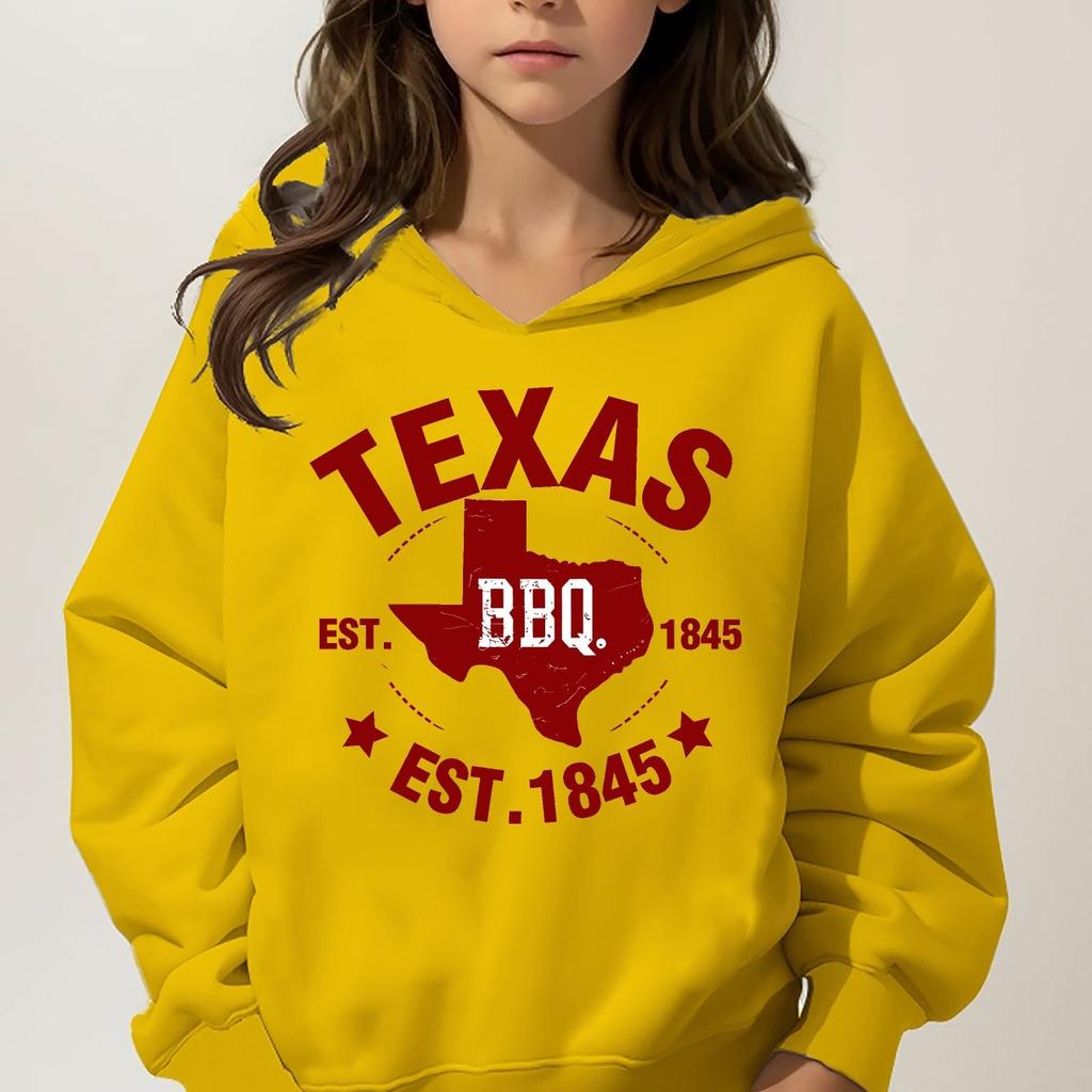 0709 TEXAS Boys' & Girls' Casual Long-Sleeve Hoodie – Kids' Autumn/Winter Athletic Top / Outdoor Hoodie