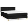 Exclusive House - Slatted Bed Base with Mattress Black 140x190 Cm Fabric