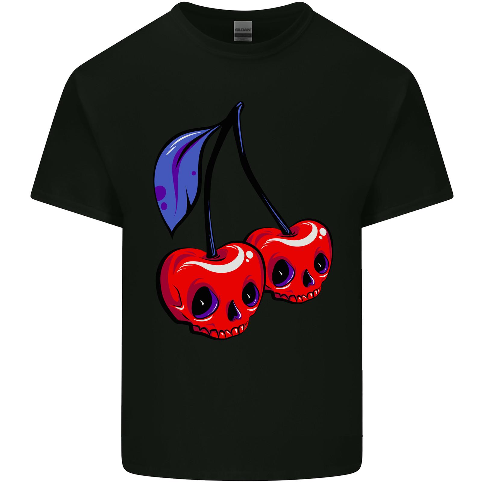 

Cherry Skulls Mens Light Cotton T-Shirt Mens Womens Tees Top 4XL
