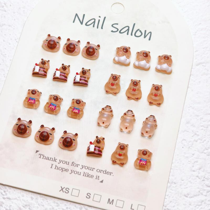 

Y2K Cute 3D Capybara Bear Nail Art Accessories - Mixed Styles