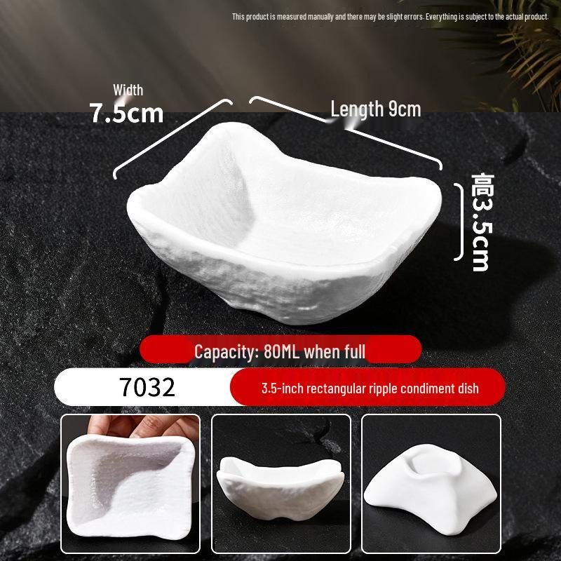 Melamine Porcelain-Style Rice Bowl & Dipping Sauce Dish Set