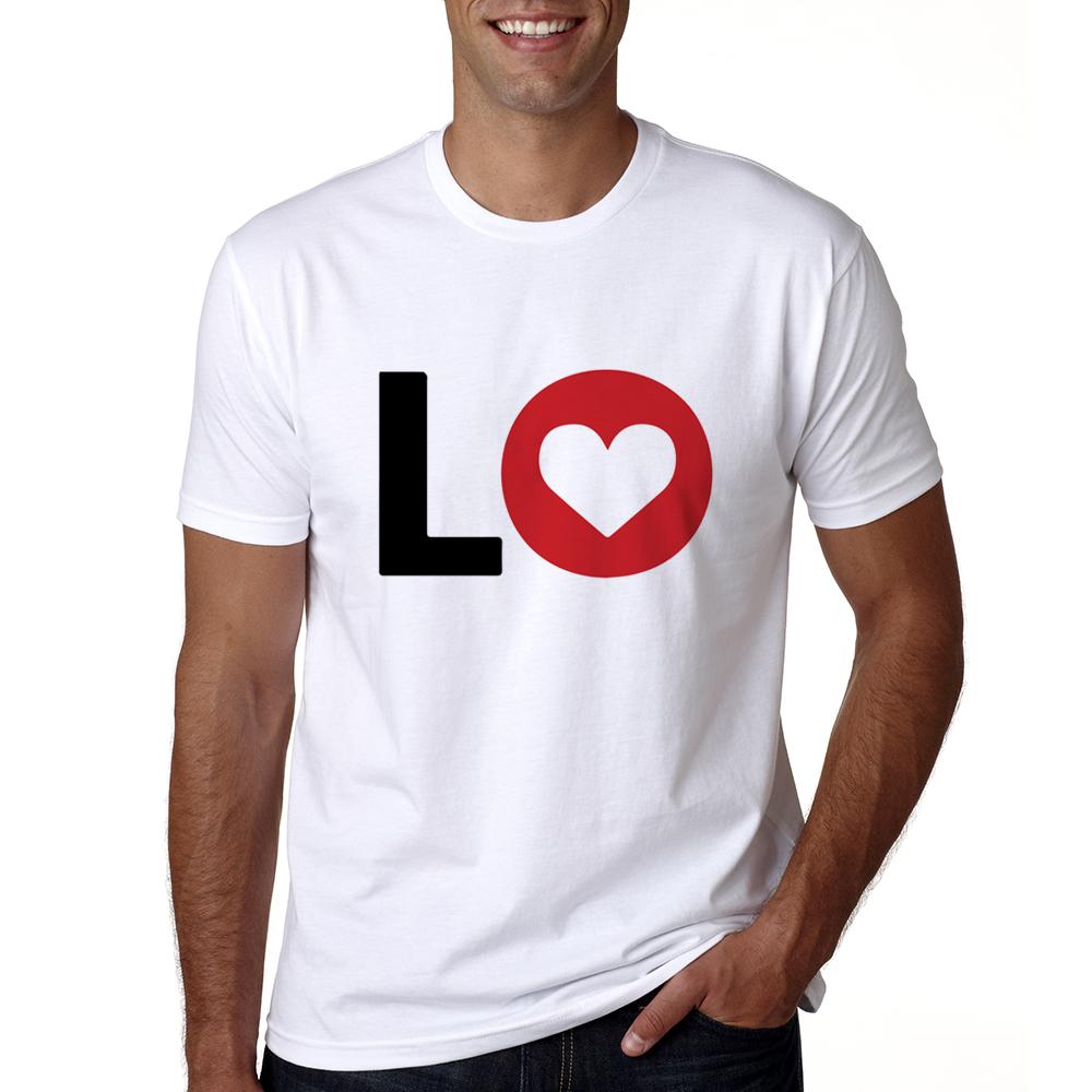 Lovers Summer Love Letter Print T Shirts Cotton Women T Shirts Heart Love Printing Cool Men M
