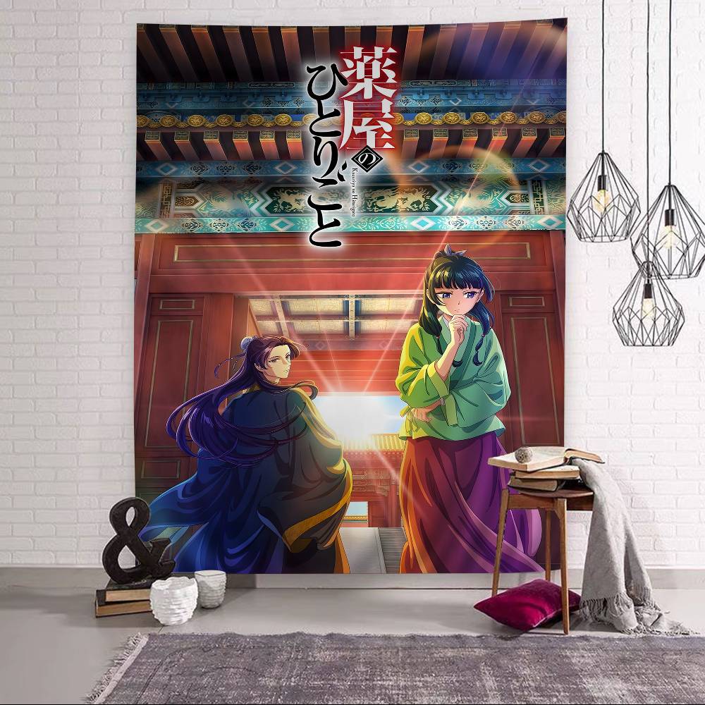 Maomao Anime Deníky lékárnice Barevný gobelín Nástěnná dekorace Závěsný tarot Hippie koberce na stěnu Dekorace na stěnu do koleje