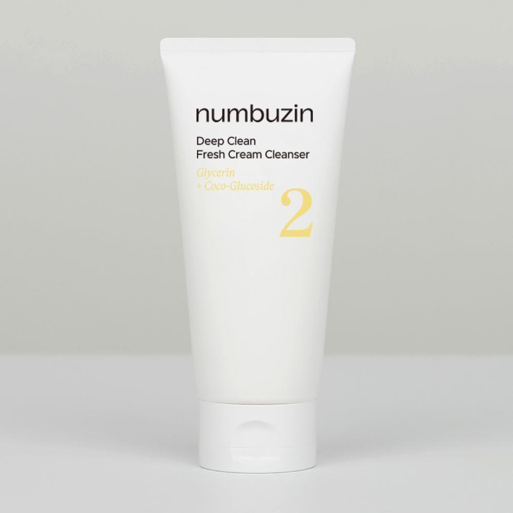 NUMBUZIN Nr. 2 Deep Clean Fresh Cream Cleanser 120ml (2 Stück) – Porenreinigung, Tägliche Reinigung, Koreanisch