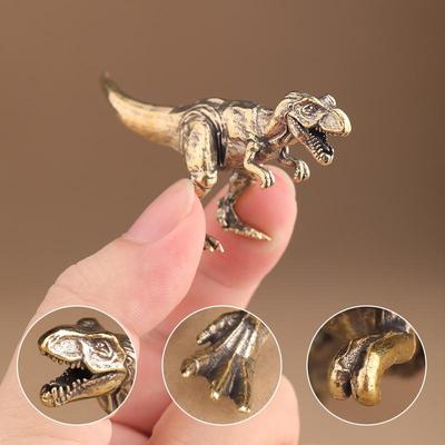 Jurassic Tyrannosaurus Dinosaur Massives Messing Kleine Ornament Tierstatue Simuliertes Tyrannosaurus Rex Figuren Handwerk Geschenke