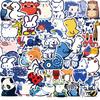 50 Blue Animal Collection Stickers Guitar Notebook Suitcase DIY Waterproof Stickers