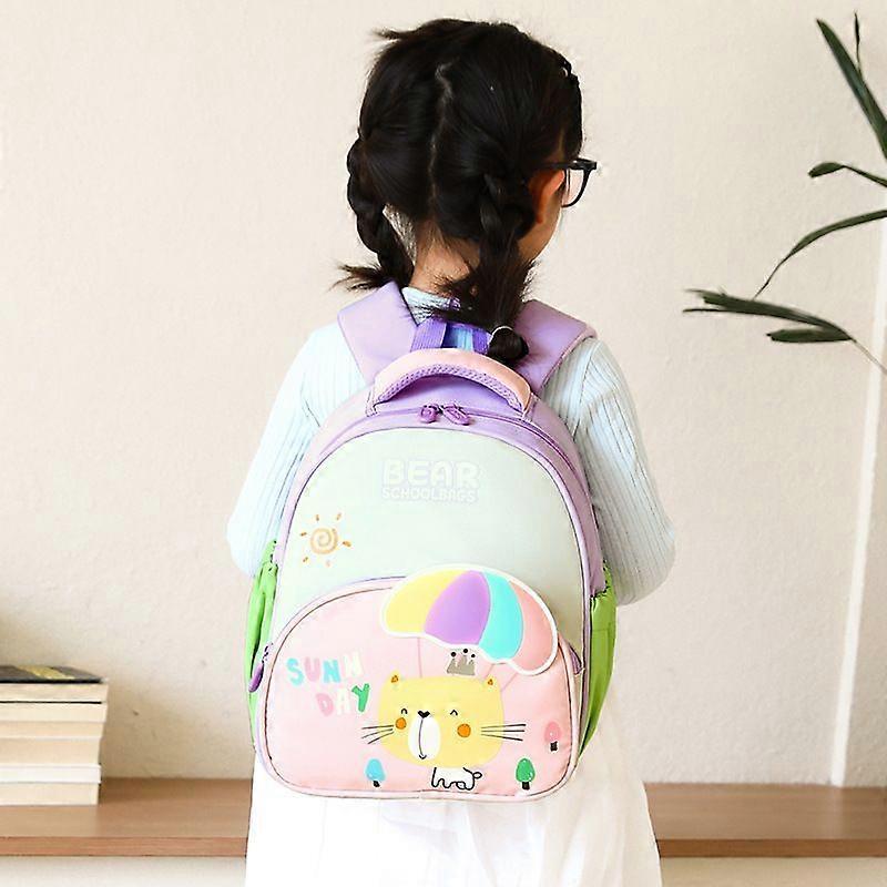 Cute cartoon kindergarten children's schoolbag boys and girls backpack 33*27*15cm Pink