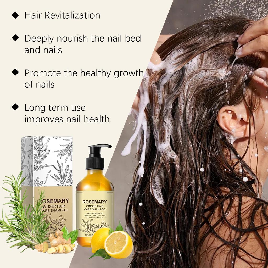 Rosemarys Gingers Shampoo Deep Cleansing Repairs Dry Frizzy Soft Strong Hair Care Shampoo 100ML