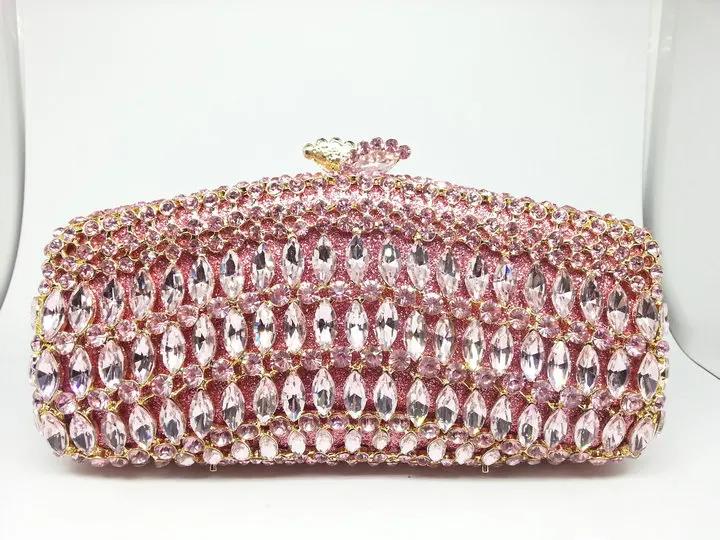 Boutique De FGG Marineblauw Kristallen Clutch Portemonnees Dames Avond Handtassen Bruids Strass Minaudière Tassen Bruiloft Feest Tas