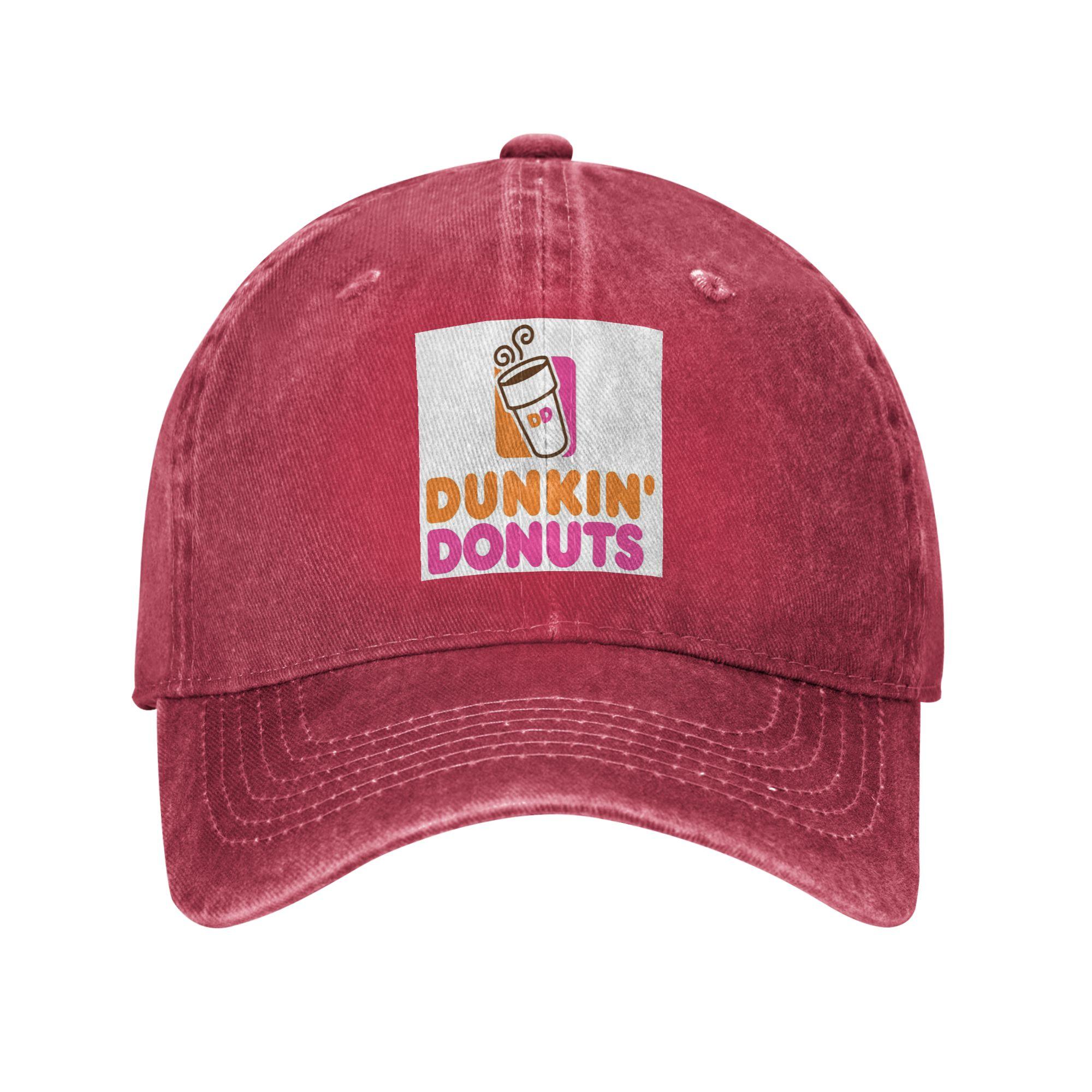 Dunkin Donuts Washed Denim Cap Casual Baseball Caps Adjustable Hat Summer Unisex Baseball Hats One Size
