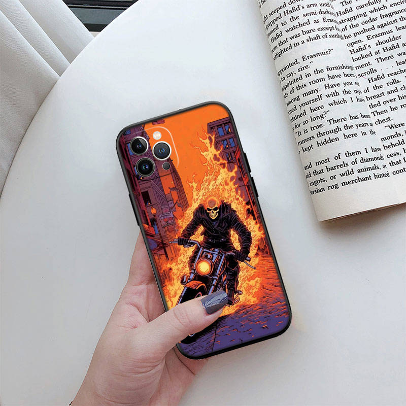 

JO26 Ghost Rider Phone Case for iPhone 7 8 11 12 13 14 15 16 16E XS Pro Max XR X SE Samsung S20 S21 S22 S23 S24 FE Ultra Plus Lite S21S A55 iPhone 12 Pro Max ірис кольору