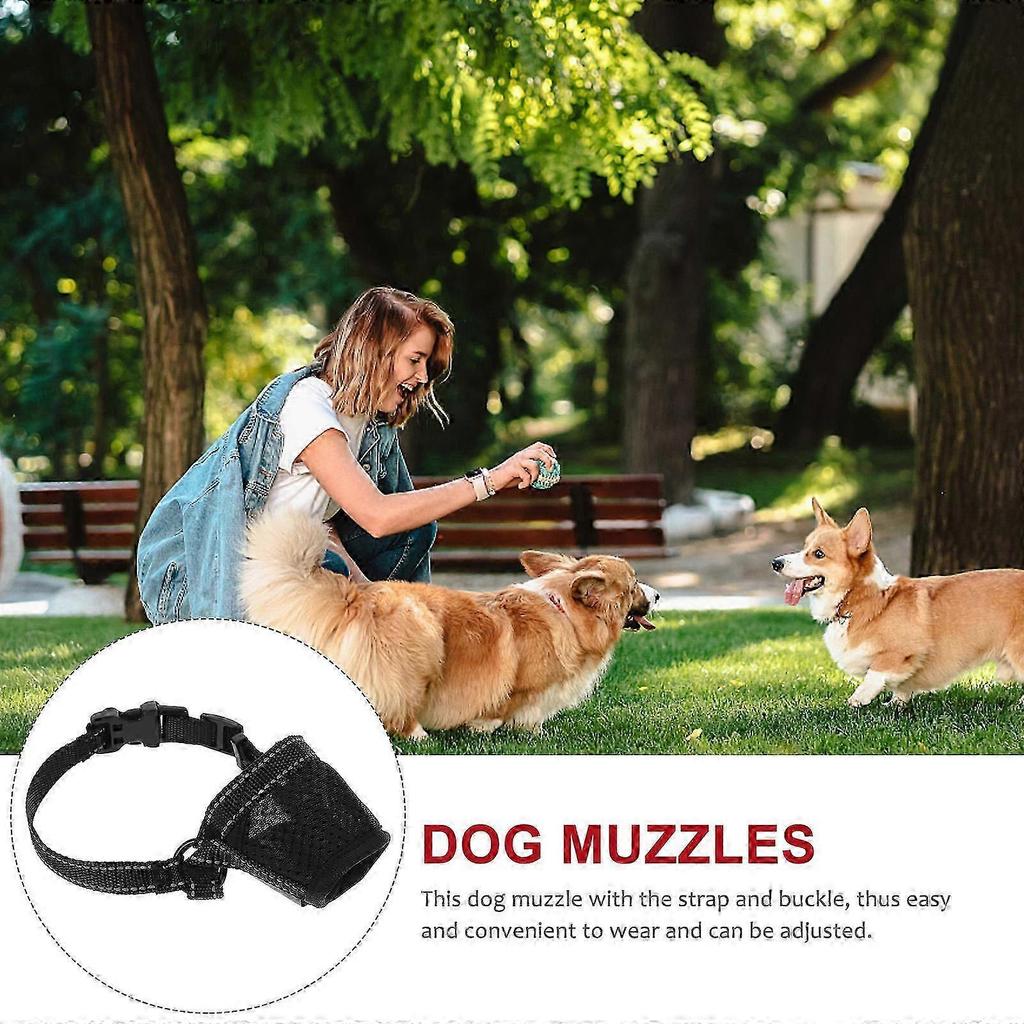 Dog Muzzle Anti-Biting Dog Mouth Cover for Protection 3Pcs Black
