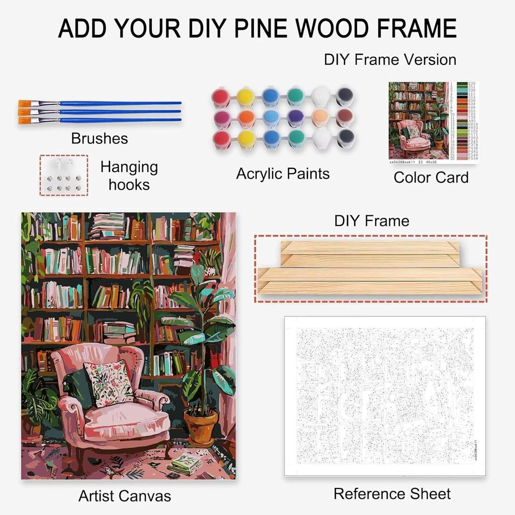 Beautiful Starry Sky Paint by Number for Beginner and Kids, Plant Paint by Numbers for Kids and Beginner,Arts Craft for Home Wall Art Decor,Oil