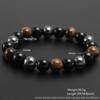 Tiger Eye Natural Stone Beaded Bracelet With Electroplated Finish For Unisex Gift Giving