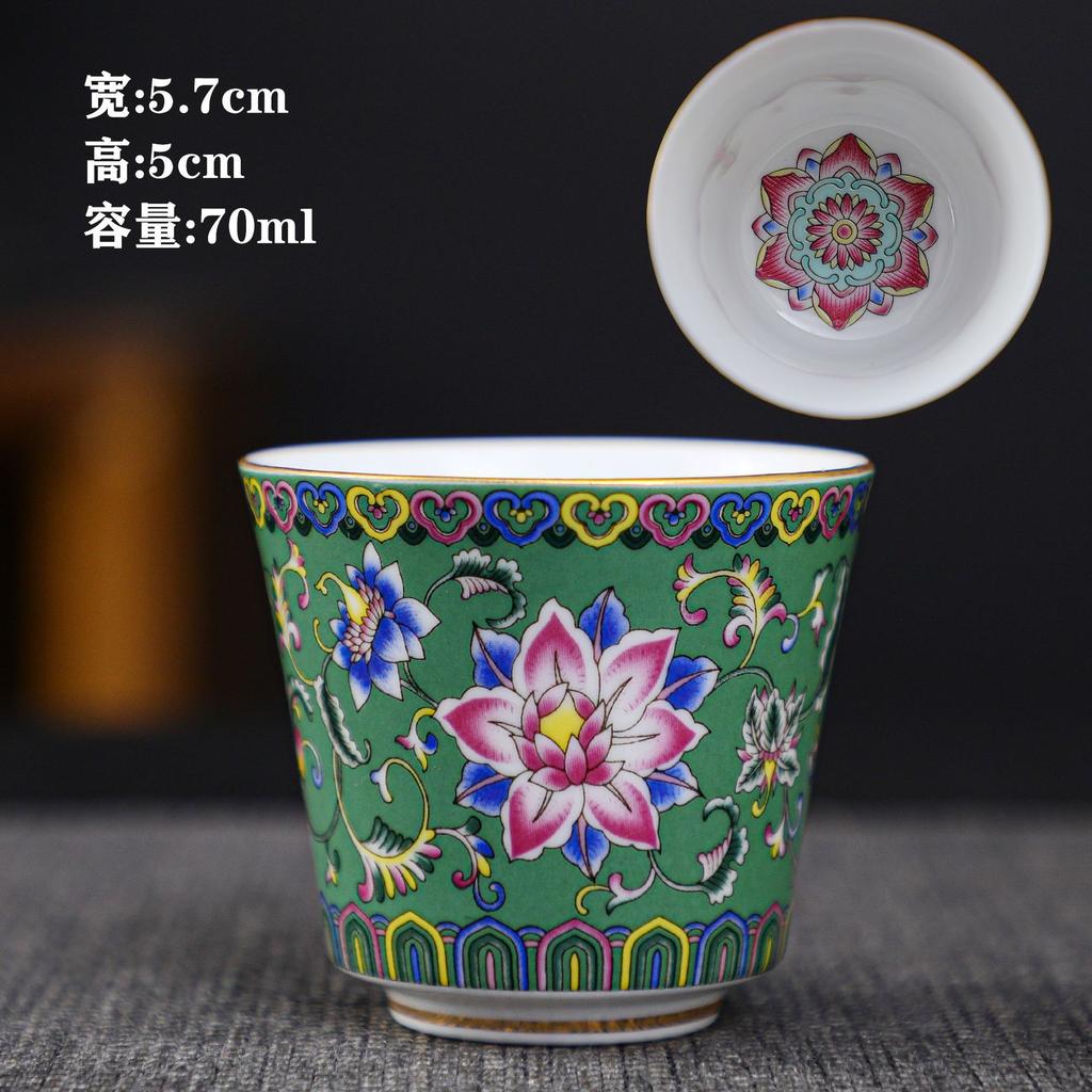Keramik-Emaille Meistertasse Teegeschirr Kung Fu Teetasse Persönliche Verkostungstasse Mehrfarbige Emaille Teetasse