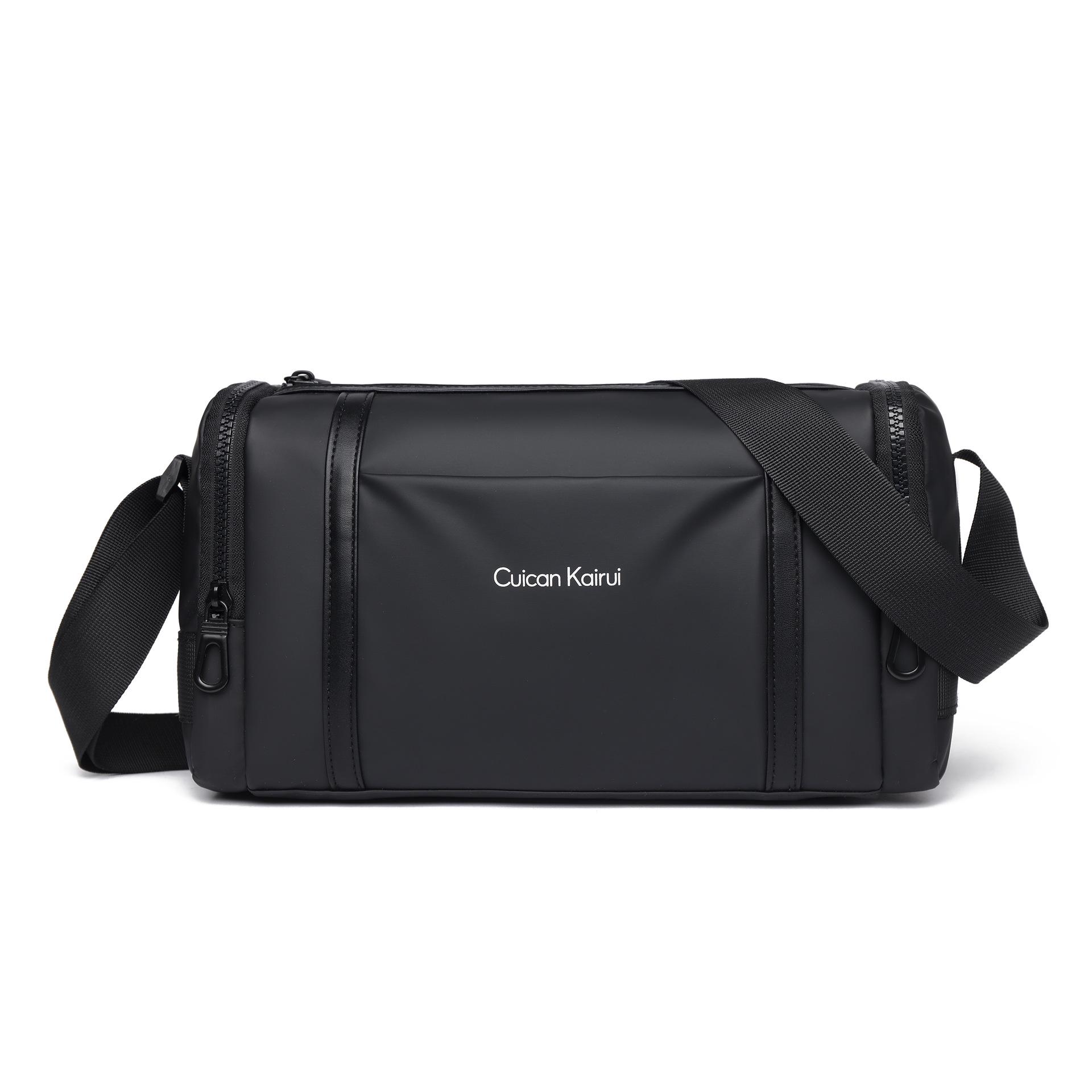 

Универсальный мужской кожаный рюкзак большой вместимости: Модная сумка-мессенджер на одно плечо серый