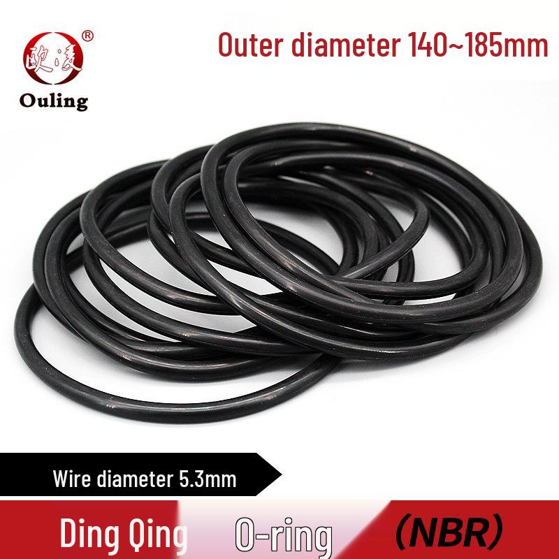 Nitrile O-ring, 140/185mm ID, 5.3mm WD, Waterproof, Oil & Wear-resistant Rubber Seal Pad Inner Diameter 140mm (1 pcs) Black Nitrile O-ring