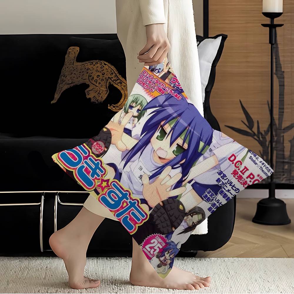 Cartoon L-Lucky S-Star ANIME Cushion Cover Inches Farmhouse Decor Home Throw Pillow Covers For Couch Decorations