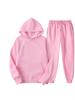 European Size Men's Fleece-Lined Hooded Sweatshirt & Pants Set - Casual Solid Color Two-Piece