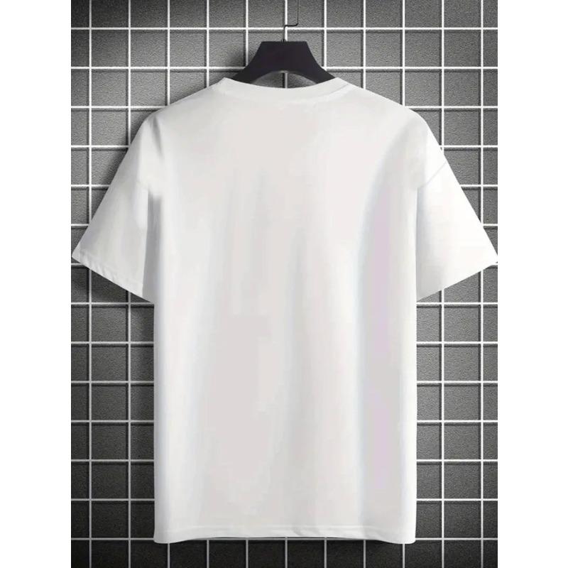 European Sizes New Summer Men'S Casual T-Shirt with a Ribbed Round Neck And Short Sleeves,Refreshing And Comfortable